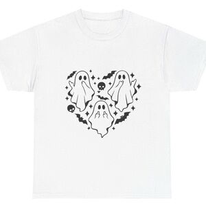 Woman’s White Ghost Print T-Shirt
